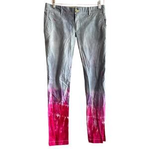 Womens Pants Size 2 Pink Tie Dye Reworked Bohemian Casual Summer Festival